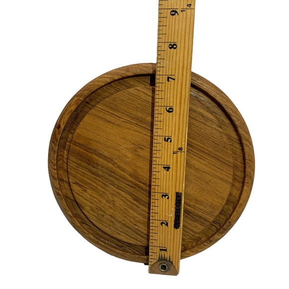 Dolphin Cheese Server with Dome Teakwood Vintage with Box 7.5" Diameter - Picture 8 of 12